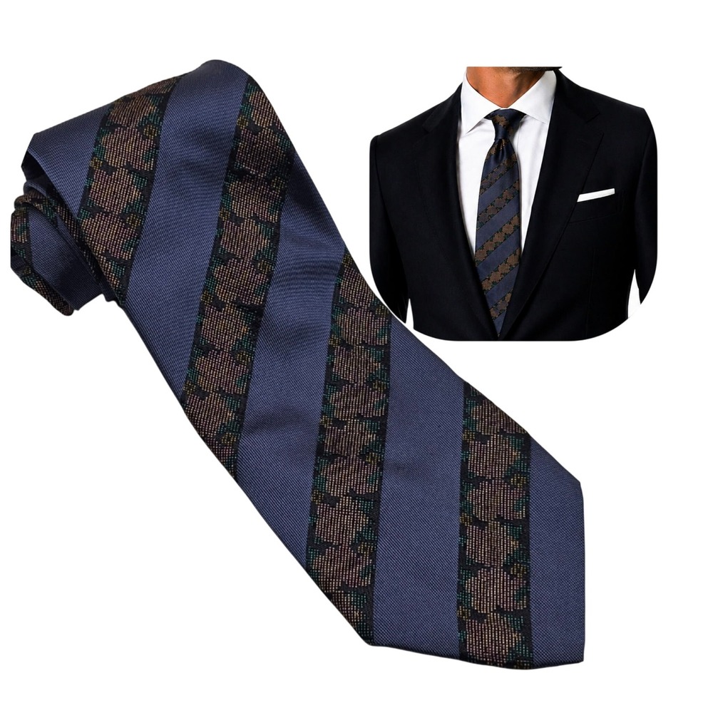 Fendi Silk Tie Periwinkle Blue Diagonal Stripe Italian Designer Luxury Business